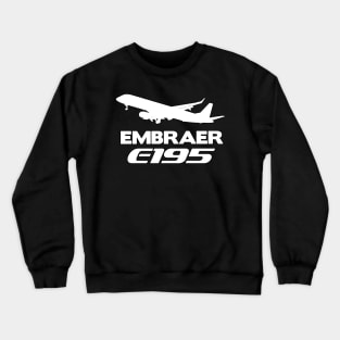 Embraer E195 Silhouette Print (White) Crewneck Sweatshirt